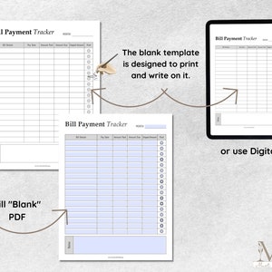Editable Monthly Bill Tracker Printable Monthly Expense Master Bill ...