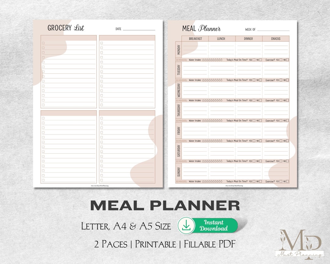 Ultimate Weekly Meal Planner Printable Organizer for Planning Healthy ...