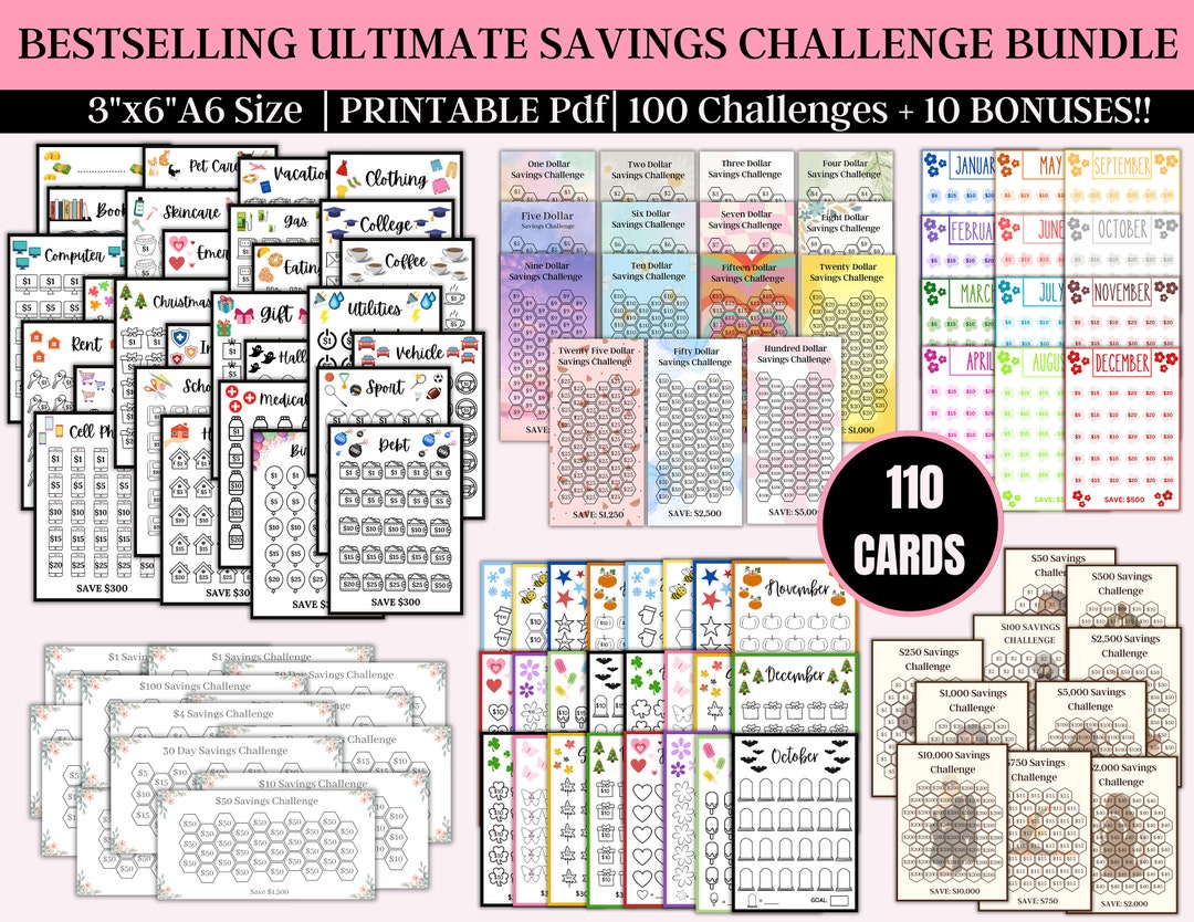 100 Dollars in 30 Days Savings Challenge | (printable
