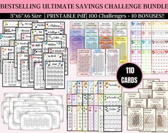 Ultimate Savings Challenge Bundle | A6 Kids Savings Challenge Bundle | Savings Challenge Printable | Fun Savings Challenge | Set of 100+10