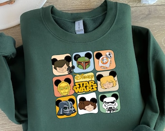 Star Wars Characters Sweatshirt, Disney Inspired Unisex Custom Color Tee