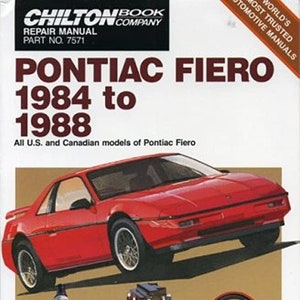 Instrukcja naprawy Chilton Pontiac Fiero 1984-1988 | Cyfrowa instrukcja elektroniczna | 360 stron | Kompleksowy przewodnik konserwacji i napraw