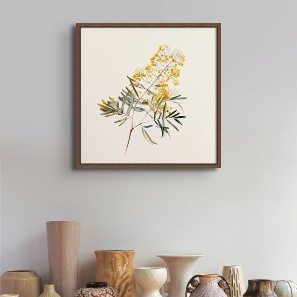 Australian Native Golden Wattle Flower Digital Watercolour Print