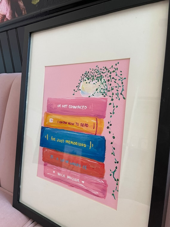 Nick Miller New Girl Book Quote Art Print | Literary Art | New Girl | Whimsical Barbiecore Wall Art