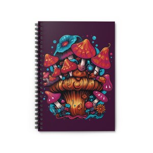 Magic Mushroom Cottage core mushroom lover spiral journal 5x7 gift journal lined notebook Retro mushroom goblincore aesthetic