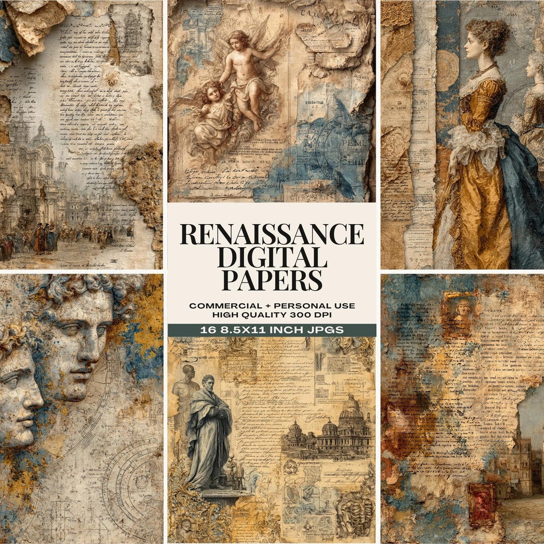 Renaissance Junk Journal Papers, Vintage Ephemera for Creative Projects ...