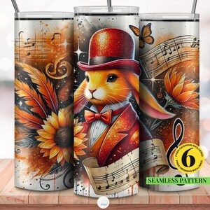 Gobelet de théâtre musical, gobelet spectacle de Broadway, emballage de verre Lapin chantant 20 oz, emballage de chapeau de lapin, conception d'amateur de théâtre, gobelet à sublimation