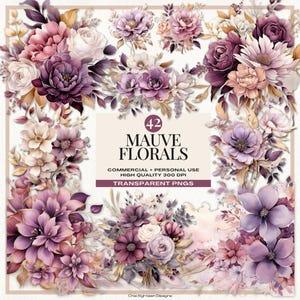 Clipart floral lilás aquarela, borda elegante de flor roxa png, flor lilás png, flores de casamento rosas png, buquês de casamento roxos