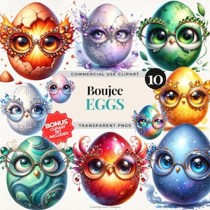 Boujee Egg Clipart PNG, Uova di fantasia con occhiali, Arte glamour delle uova, Clip art delle uova decorative, Illustrazioni di uova di Pasqua con gioielli, Clipart BONUS