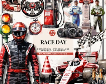 Watercolor Race Car Clipart, Racing Car Birthday, Motor Sports, Kids Clipart, Sports Car Illustrations, Commercial Use, INSTANT DOWNLOAD
