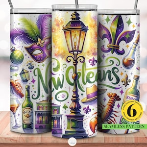 Design PNG de sublimação de Mardi Gras, viagem de meninas para Nova Orleans, Feliz Mardi Gras PNG, viagem de aniversário para Nova Orleans PNG, Sublimação PNG de 20 oz Skinny