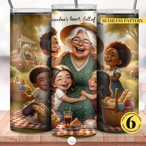Envoltura de vaso para abuela, corazón de abuela lleno de amor, diseño de sublimación de vaso delgado de 20 oz para abuela, regalo para vaso Nanna png