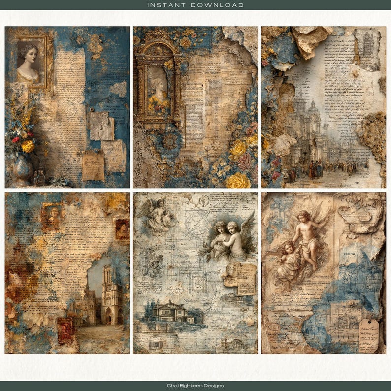 Renaissance Junk Journal Papers, Vintage Ephemera for Creative Projects ...