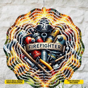 Spinner à vent pompier PNG, conception de sublimation de casque de pompier, art numérique déco de premier intervenant, cadeau de pompier, art hommage à la caserne de pompiers