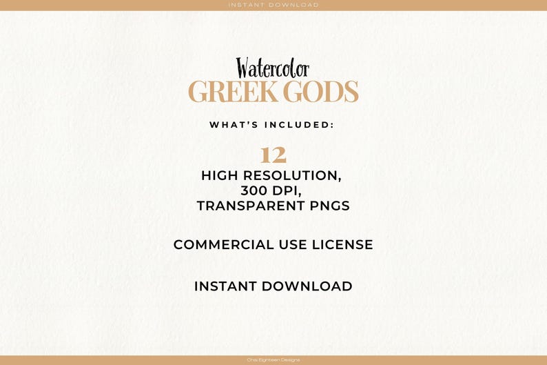 Watercolor Greek Gods Clipart Bundle, Mythology Themed Illustrations ...