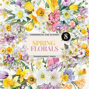 Buquês de flores de primavera em aquarela, Flores da primavera, Ilustração floral, Convite de casamento, Artesanato com cartão, Uso comercial, DOWNLOAD INSTANTÂNEO