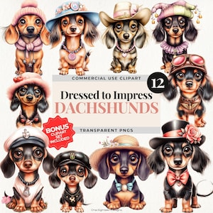 Dackel Hund Outfit, niedlicher Saus Dog Hut Dekoration Clipart, Doxie Dackel Sublimationsentwurf, Hundeliebhaber T-Shirt Png, Cowboy Hund Art