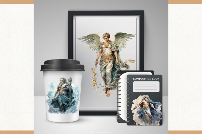 Watercolor Greek Gods Clipart Bundle, Mythology Themed Illustrations ...