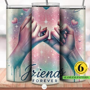 Freunde für immer Tumbler Wrap png, 20 Unzen Skinny Sublimationsdesign, Best Friends Affirmation Zitat, Cute Besties Freund PNG