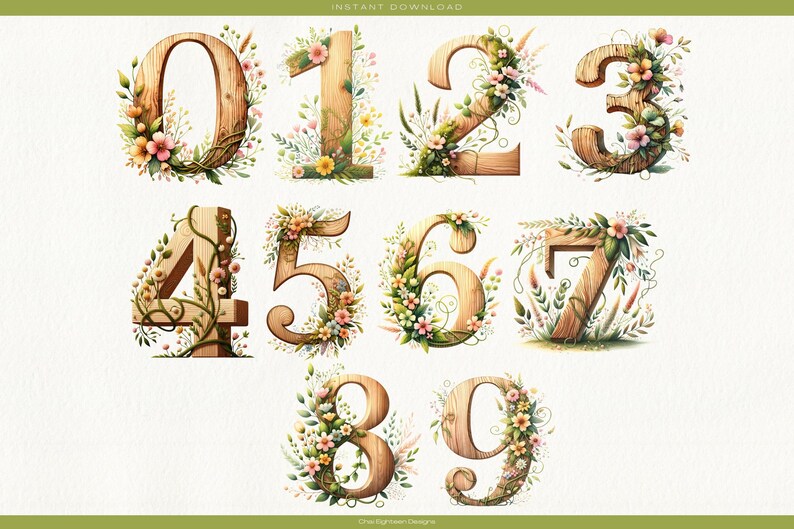 36 Wooden Letters and Numbers PNG Bundle, Wood Alphabet Clipart ...