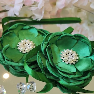 Pair of Green Flower Afghan Bridal Arosi Henna Wraps