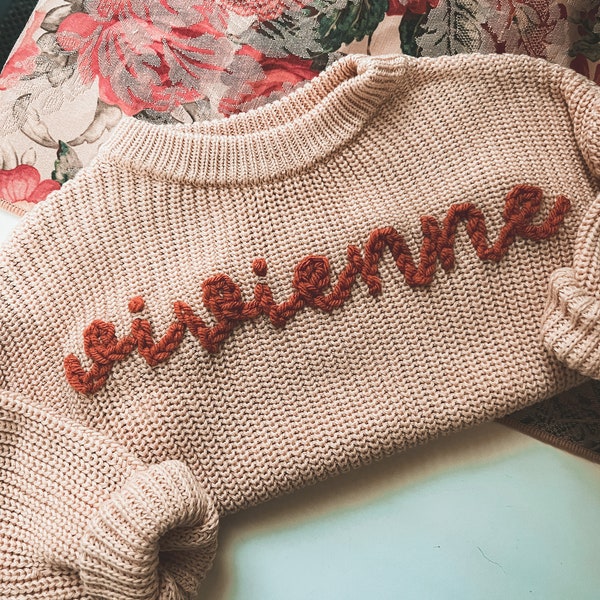 Custom Name Sweater - Baby Clothing - Toddler Embroidered Cozy Sweater