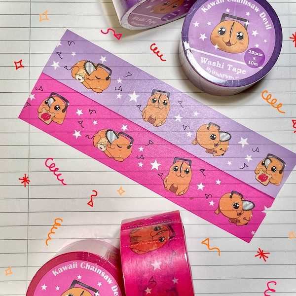 Kawaii Chainsaw Devil Washi Tape Set of 2 Pochita