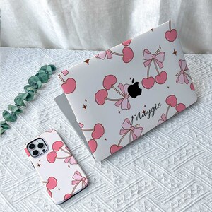 Bow Tie Cherry MacBook M2 Air 13 2022 A2681 Pro 13 A2338 Pro 14 15 16 M3 Air 15 A3114 2024 Laptop Case for Air 13 11 Friend Gifts For Her