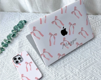 Pink Ribbon New MacBook M2 Air 13 2022 A2681 Pro 13 A2338 Pro 14 15 16 M3 Air 15 A3114 2024 Laptop Case for Air 13 11 Back to School Gifts
