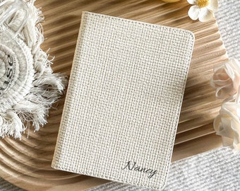 Rustic Cream Weave Leather kindle Paperwhite 12th 7&quot; 6.8&quot; Case Personalization kindle case All new kindle 2024 case with magnetic, Mom gifts