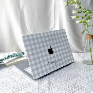 Simple Grey Check New MacBook M2 Air 13 2022 A2681 Pro 13 A2338 Pro 14 15 16 M3 Air 15 A3114 2024 Laptop Case for Air 13 Case Gifts For Her