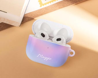 Violet Gradient Personalised Airpods Case Cover For Airpods 4 & Pro 2, Custom AirPods 1/2/3 Case, All New AirPods Pro Case Gifts For Mom