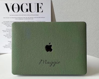 Forest Green Vegan Leather MacBook Unique Hard Case Cover for MacBook Air 13 Macbook Pro 13 14 16 15 Air 13 12 inch Laptop  gift for him