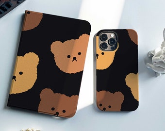 Cute Bear iPad Case For Air 4 5 2022 Case Apple Pencil Holder, iPad 10.2" 9.7" 10.5" 2022 iPad Pro 11" 12.9'' 2021 iPad 10 Mini 5 6 Gifts