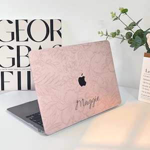 Exquisite geprägte lila Blume MacBook-Hülle für Air 13 A3240 Pro 13 Pro 14 15 16 Abdeckung M4 Air 15 2025 Vegan Leder Laptop-Hülle für Mama