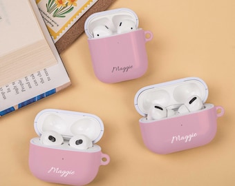 Matte Pink Airpods Case, Personalised Airpods Pro 3 Case, Custom AirPods 1/2/3/4/Pro 2 Case, All New AirPods Pro Case, Custom Gifts For Her