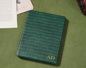 Personalised Crocodile-pattern leather Kindle case, Kindle paperwhite 12th gen case Kindle 11th 6" case, Kobo Ebook cover, Gifts for Him