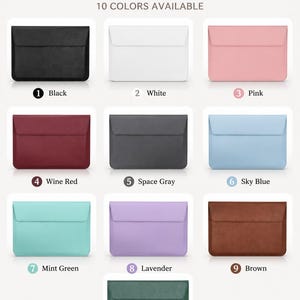 Personalised Vegan Leather Laptop Sleeve Case For MacBook 13" 15", Custom Laptop Case With Name, Laptop Briefcase, Custom Corporate Gifts image 3