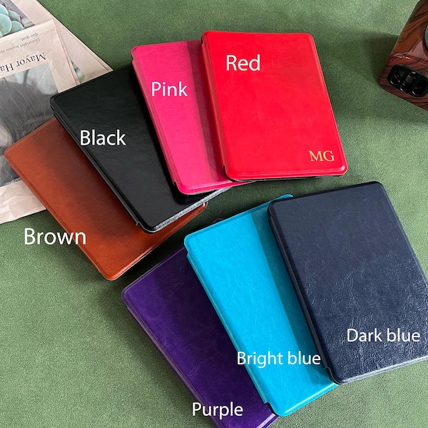 Personalised Leather Kindle case, All new kindle 7" 2024 case, 6.8" paperwhite 2021 case, Kindle 10th 11th Gen Case, E-reader Cover Gifts