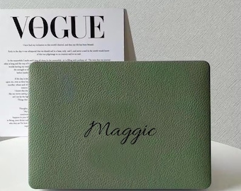 Forest Green Vegan Leather MacBook Unique Hard Case Cover for MacBook Air 13 Macbook Pro 13 14 16 15 Air 13 12 inch Laptop  gift for him