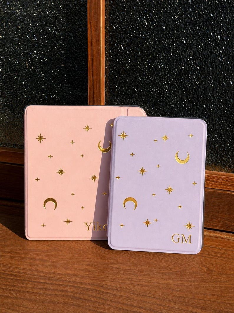 Detachable Magnetic Kindle case, Personalised Initials Kindle Paperwhite 7" 2024 case, Kindle Gen 10th 11th 6" Case, Kobo Libra Case Gifts image 2