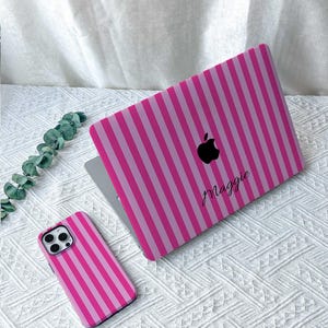 Roze strepen nieuwe MacBook M2 Air 13 2022 A2681 Pro 13 A2338 Pro 14 15 16 M3 Air 15 A3114 2024 laptophoes voor Air 13 11 cadeaus voor haar