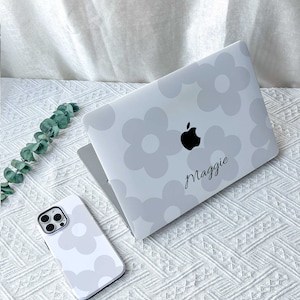 Simple Gray Flower New MacBook M2 Air 13 2022 A2681 Pro 13 A2338 Pro 14 15 16 M3 Air 15 A3114 2024 Laptop Case for Air 13 11 Case Gifts