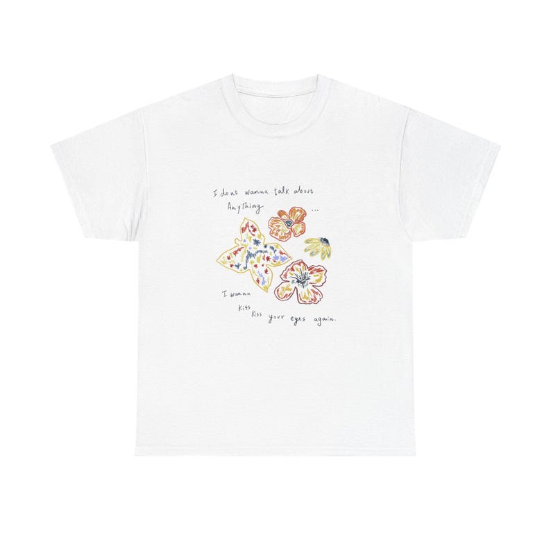 Adrianne Lenker cualquier cosa / quiero besar tus ojos otra vez / diseño de camiseta con letra canciones álbum imagen 2