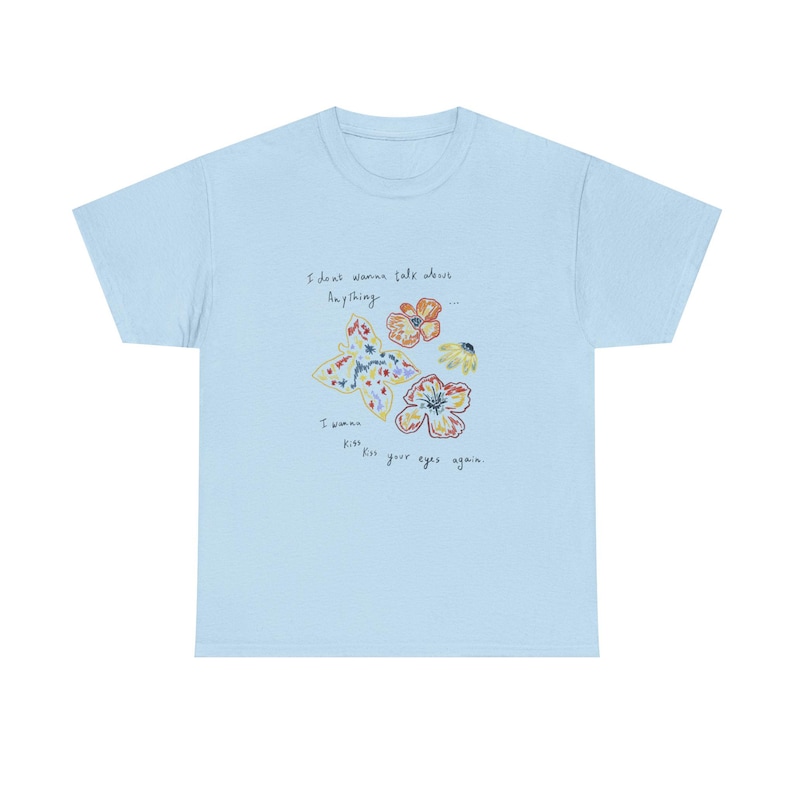 Adrianne Lenker cualquier cosa / quiero besar tus ojos otra vez / diseño de camiseta con letra canciones álbum imagen 4