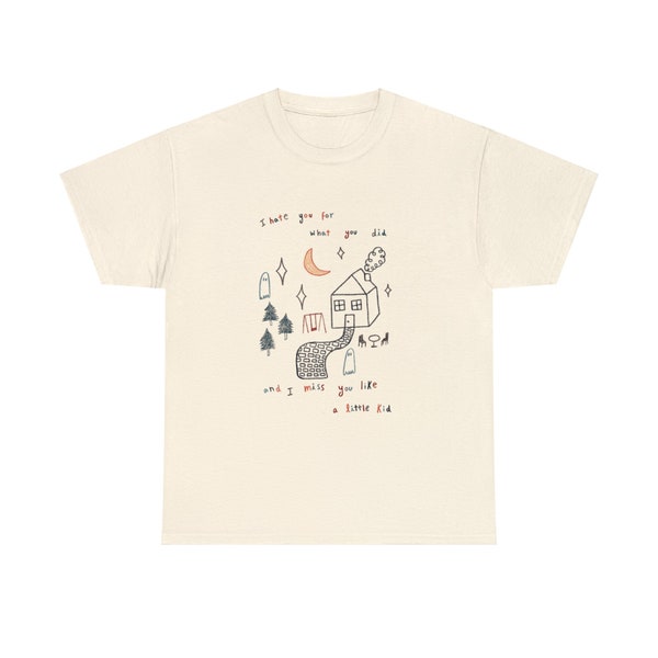 Phoebe Bridgers motion sickness illustration t shirt: I hate you for what you did.