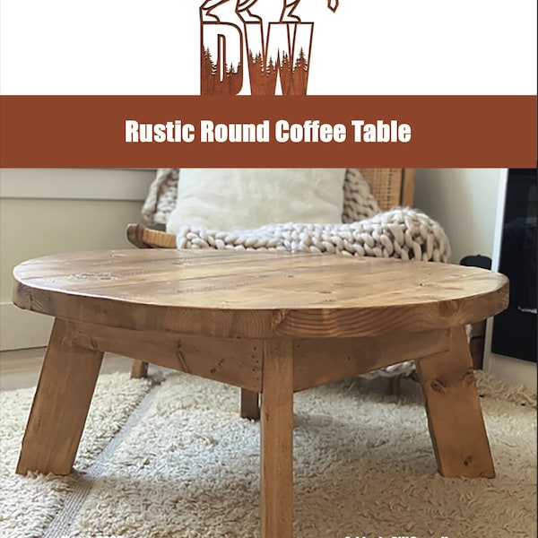 Plans : Table basse ronde rustique