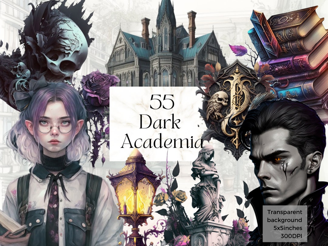 Watercolor Dark Academia Witch Png Clipart, Wiccan / Pagan Art Print