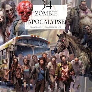 Watercolor Zombie Clipart Printable Horror Halloween Zombie Apocalypse Art Digital Download Junk Journal Handmade Png Svg Commercial Use