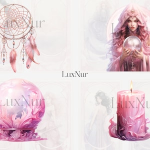 Watercolor Romance Fortune Teller Clipart, Printable Love Oracle ...